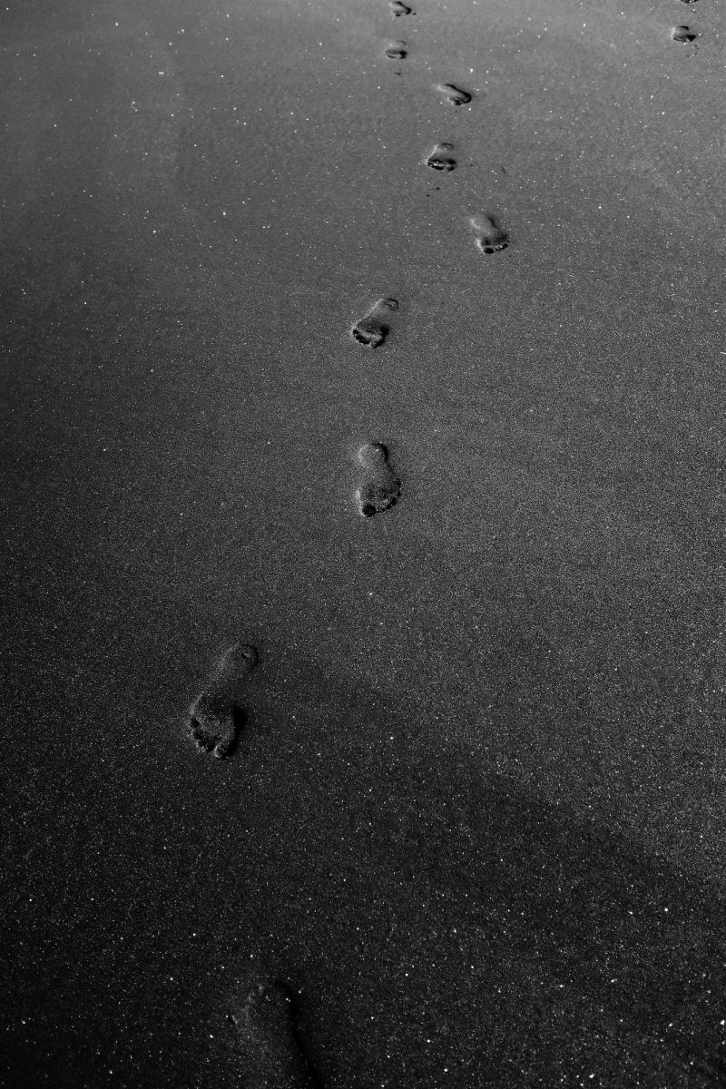 footprints on the beach