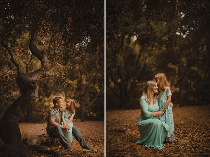 natural light family portraits framing with background