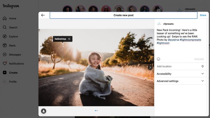 post to instagram from desktop