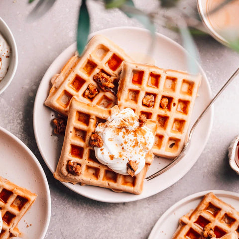 Gluten Free Protein Cinnamon Roll Waffles