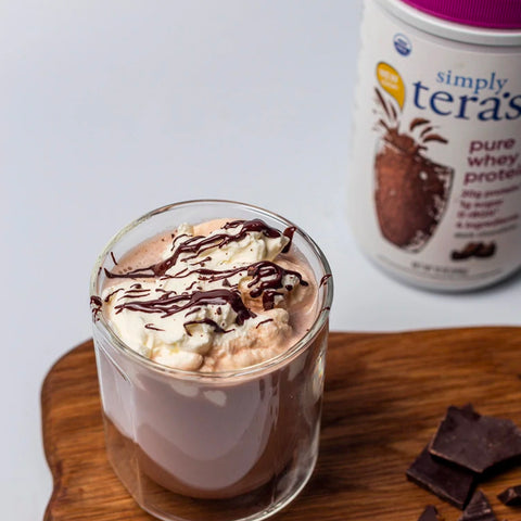 Protein Rich Hot Chocolate with Peanut Butter Cream