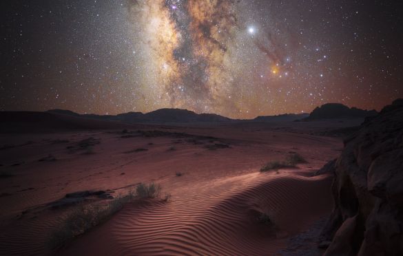 Desert Magic © Stefan Leibermann (Germany) - RUNNER-UP
The photographer took this image during a trip through Jordan. He stayed for three days in the desert at Wadi Rum. During the night, the photographer tried to capture the amazing starry sky over the desert. He used a star tracker device to capture the sky. The photographer found this red dune as a foreground and captured the imposing Milky Way centre in the sky.
Sony ILCE 7M3 camera
Sky: 24 mm f/2.4 lens, ISO 1000, 272-second exposure
Foreground: 24 mm f/8 lens, ISO 800, 20-second exposure