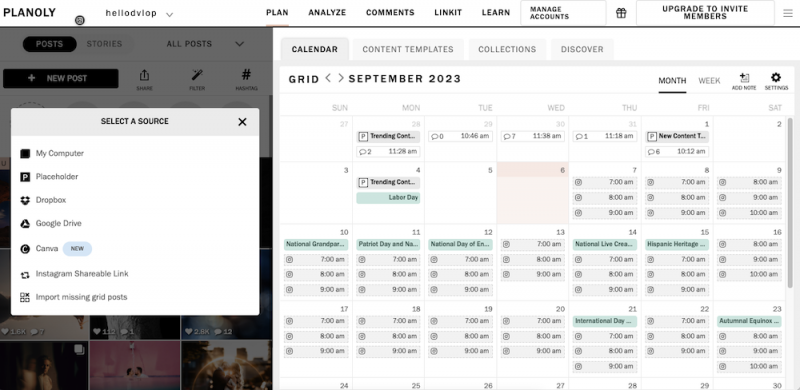 planoly instagram desktop publish